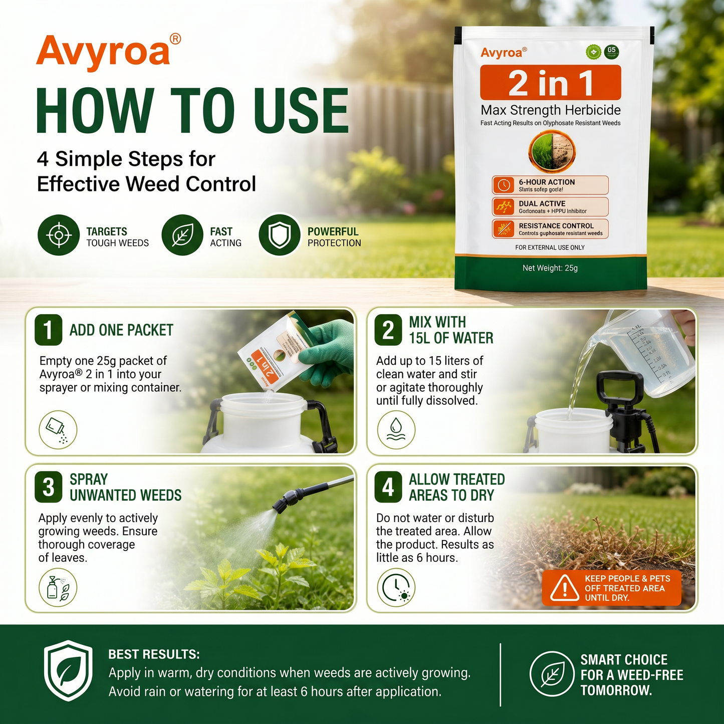 💥LAST DAY SALE 60% OFF💥Stop Tough Weeds Fast — 2-in-1 Max Strength Herbicide for Glyphosate-Resistant Growth