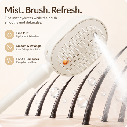 💥3-in-1 Mist Hair Brush – Smooth Frizz, Knots & Dry-Looking Hair Fast