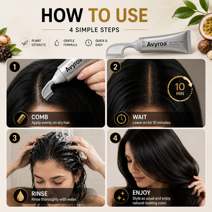 🔥Last Day 50% OFF! Avyroa® 2-in-1 Hair Color Comb — Easy, Natural-Looking Gray Coverage(📦Free Shipping)