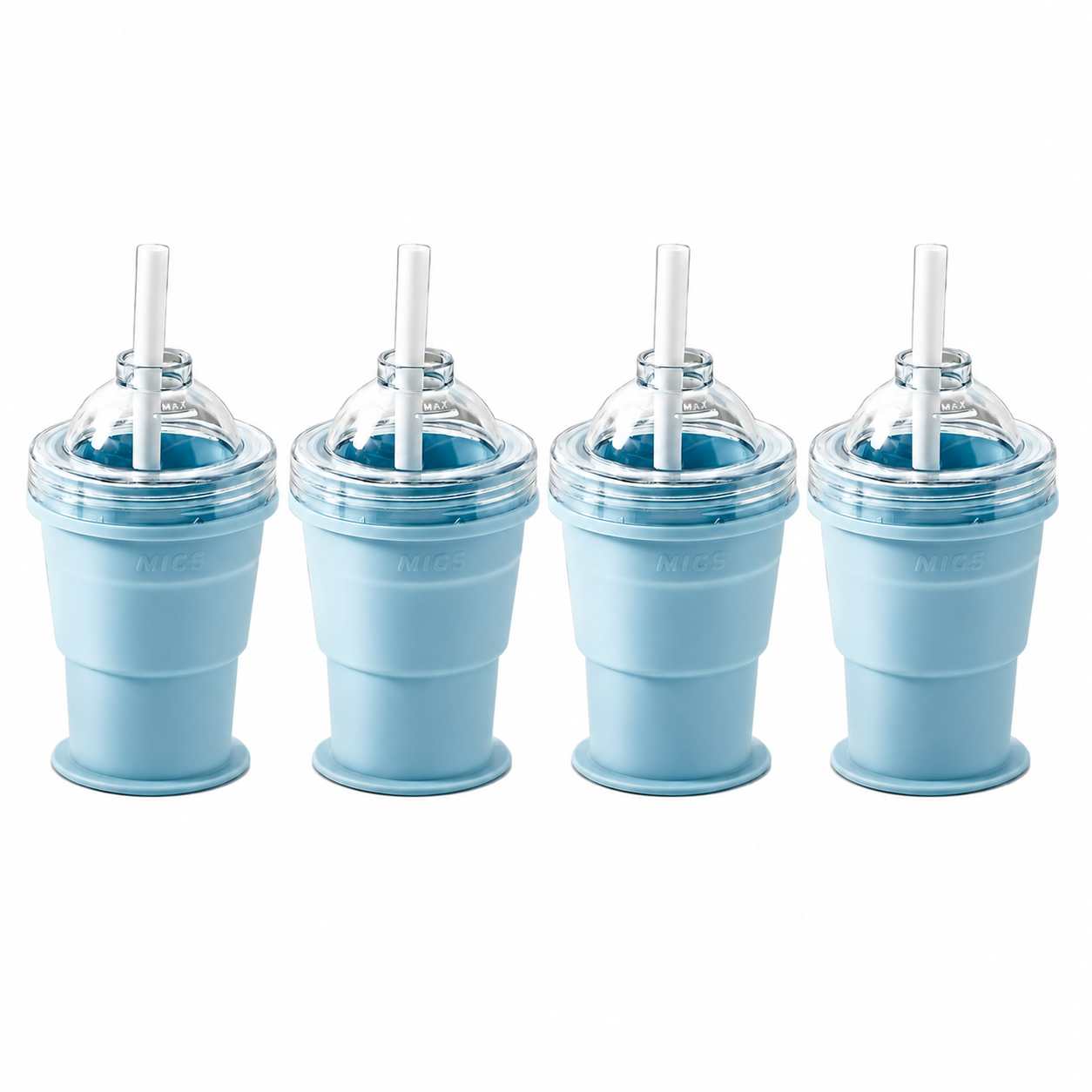 New Portable Foldable Ice Ball Cup with Built-in Straw