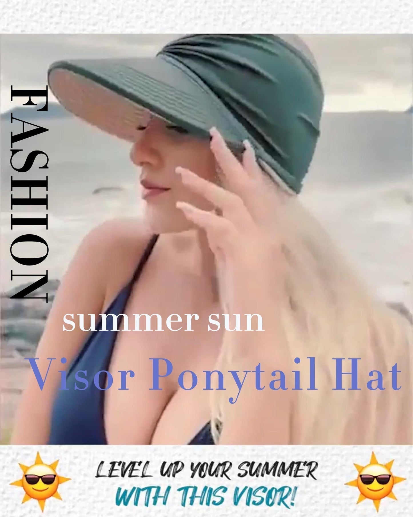 🔥 Summer Hot Sale 67% OFF💕UPF 50+ Sun Visor Ponytail Hat