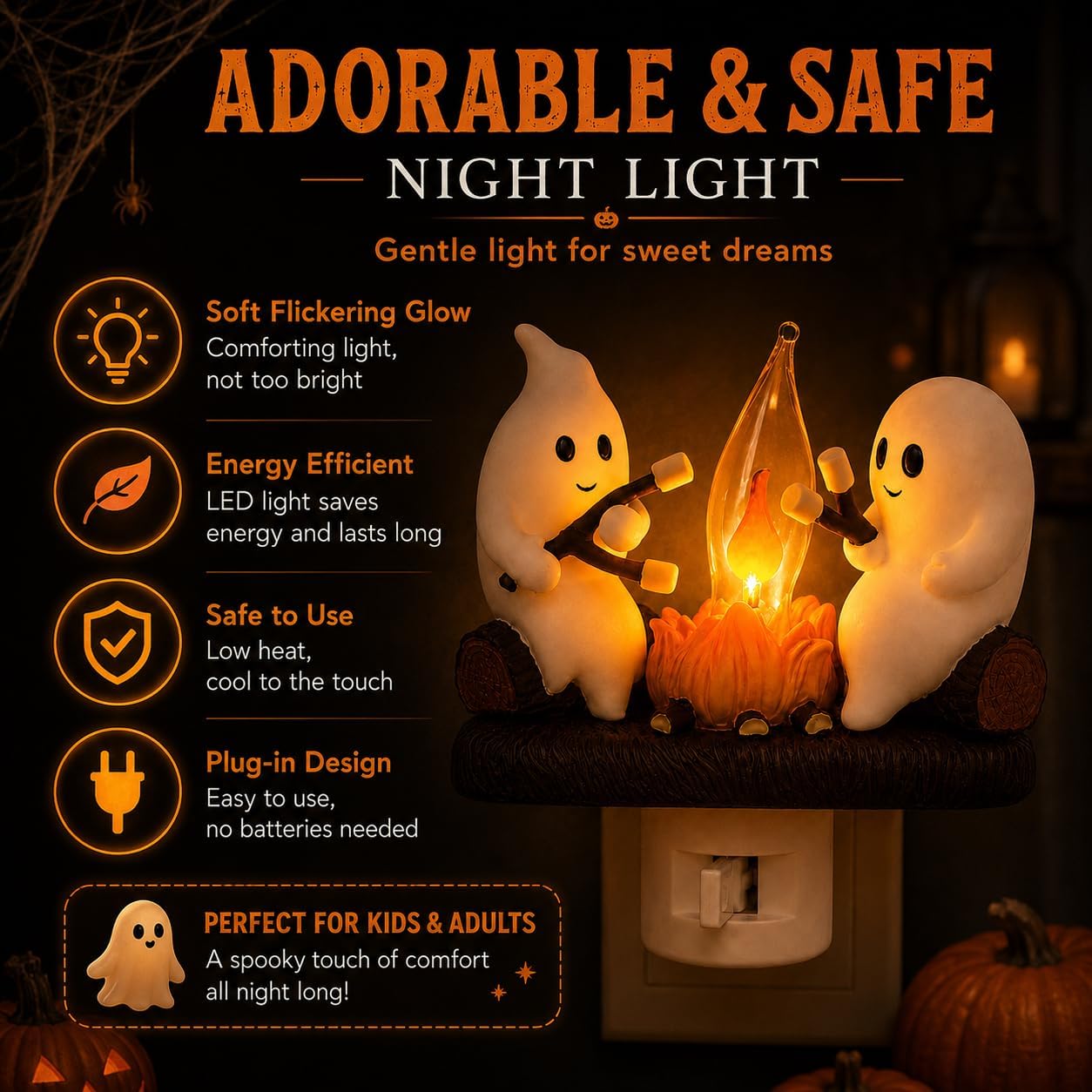 🔥 Last Day 50% OFF 👻 Ghost Campfire LED Night Light - Cozy Flickering Wall Flame