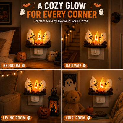 🔥 Last Day 50% OFF 👻 Ghost Campfire LED Night Light - Cozy Flickering Wall Flame