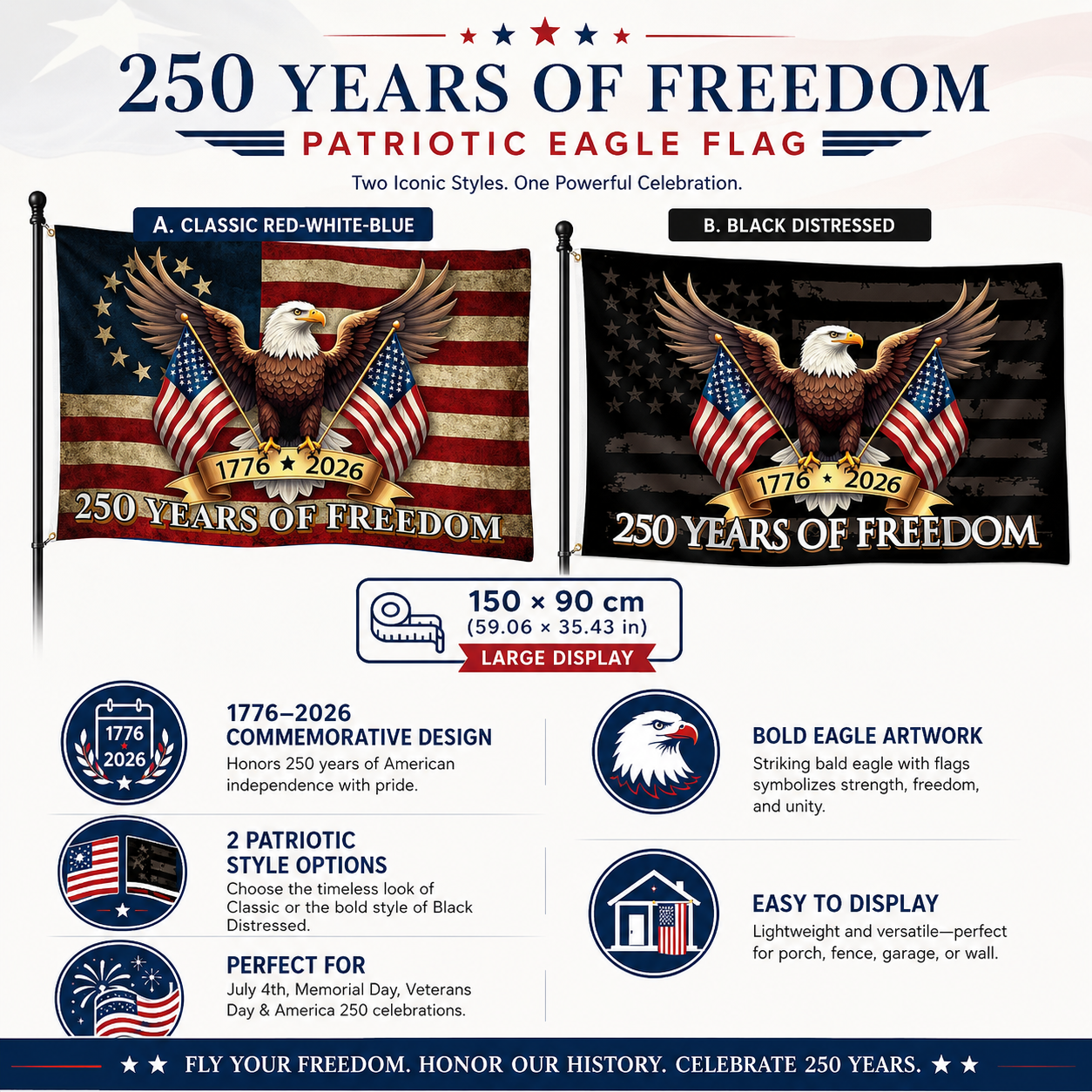 🔥 Limited-Time 250th Anniversary Deal 🎉 Celebrate 250 Years of Freedom With A Flag That Stands Out 🦅