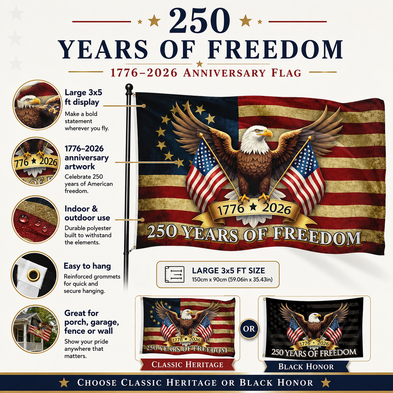 🔥 Limited-Time 250th Anniversary Deal 🎉 Celebrate 250 Years of Freedom With A Flag That Stands Out 🦅