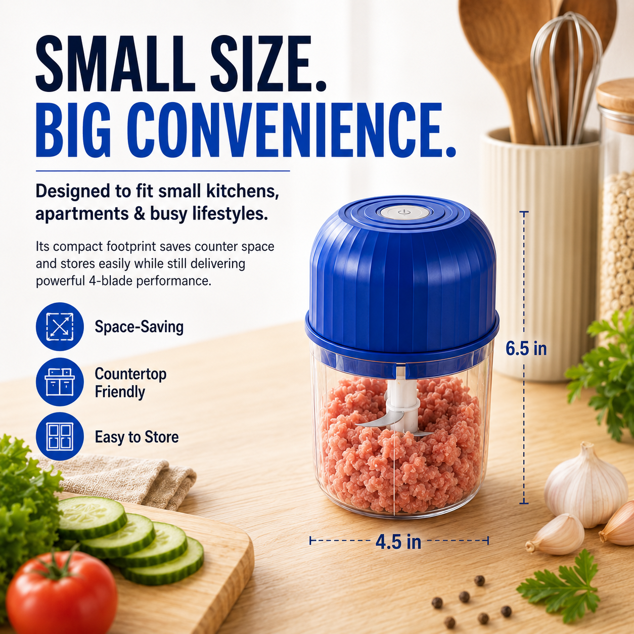 🔥Last Day 60% OFF — Cordless Multifunctional Mini Chopper with 4 Sharp Blades(📦Free Shipping)