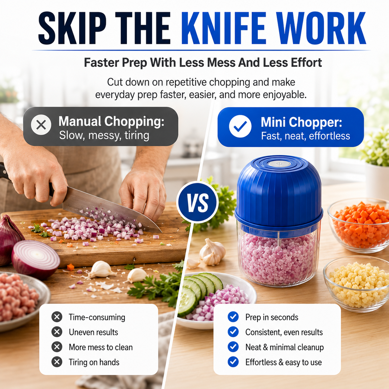 🔥Last Day 60% OFF — Cordless Multifunctional Mini Chopper with 4 Sharp Blades(📦Free Shipping)