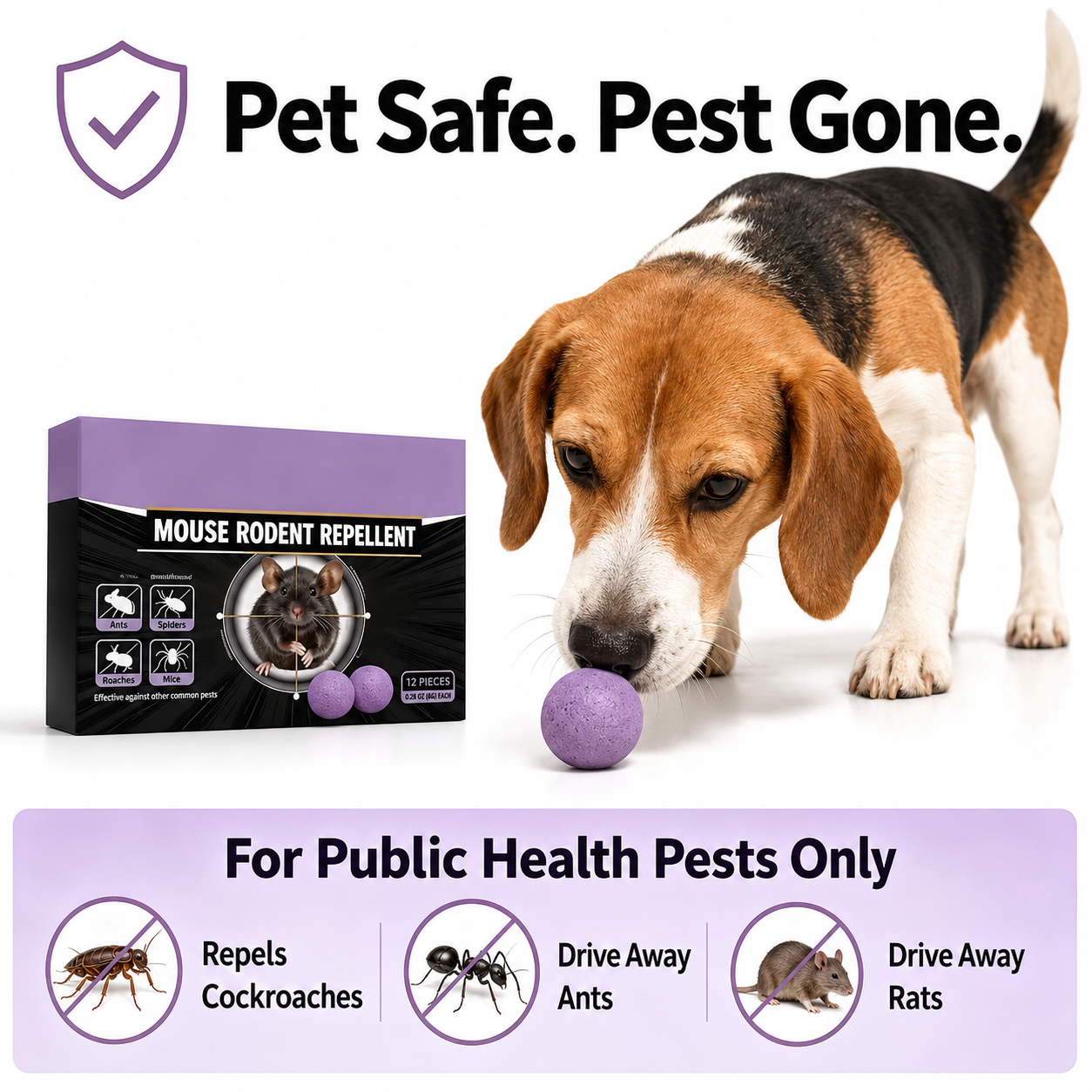 🐭 12-Pack Rodent Repellent Balls – Keep Mice Away from Your Home, Garage & Garden
