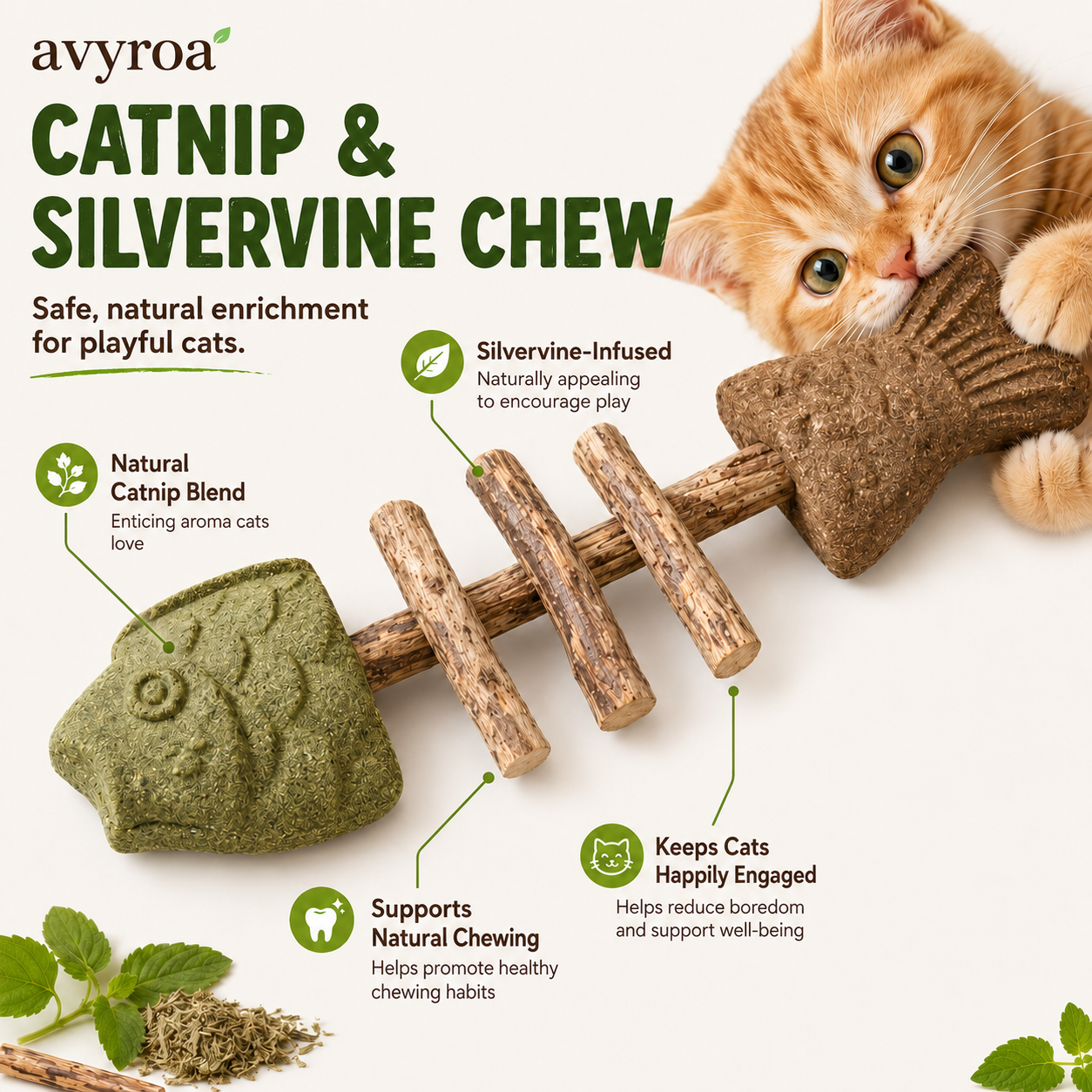 💥LAST DAY SALE 63% OFF💥 Avyroa™ Catnip & Silvervine Chew