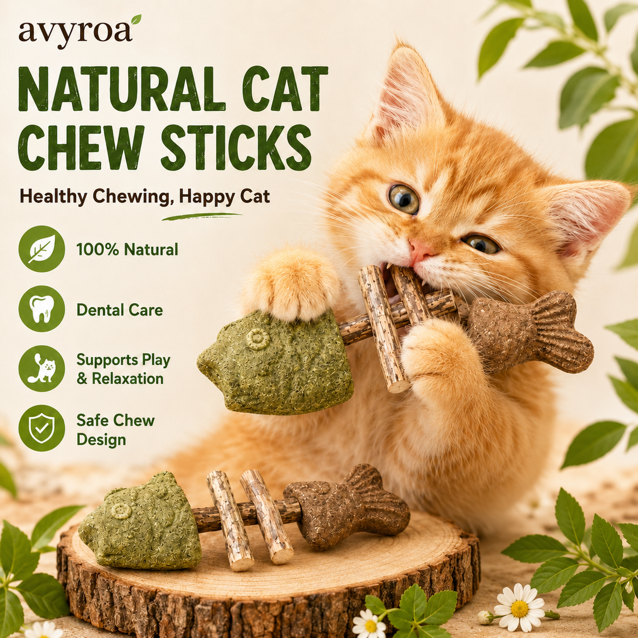 💥LAST DAY SALE 63% OFF💥 Avyroa™ Catnip & Silvervine Chew