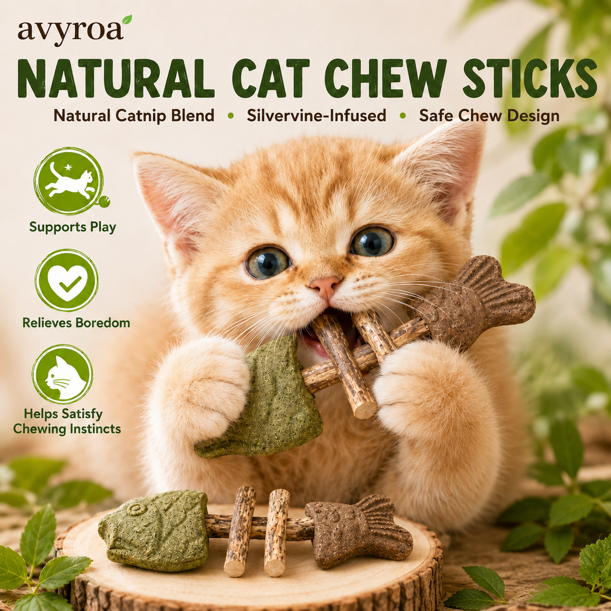 💥LAST DAY SALE 63% OFF💥 Avyroa™ Catnip & Silvervine Chew