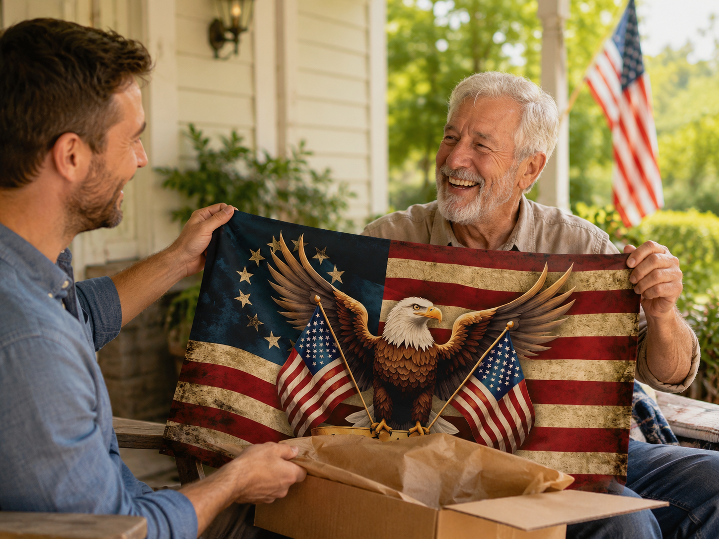 250th Anniversary Eagle Flag gift for dad and grandpa