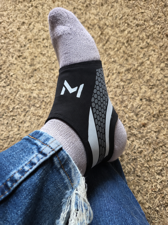 Ankle compression sleeve during recovery