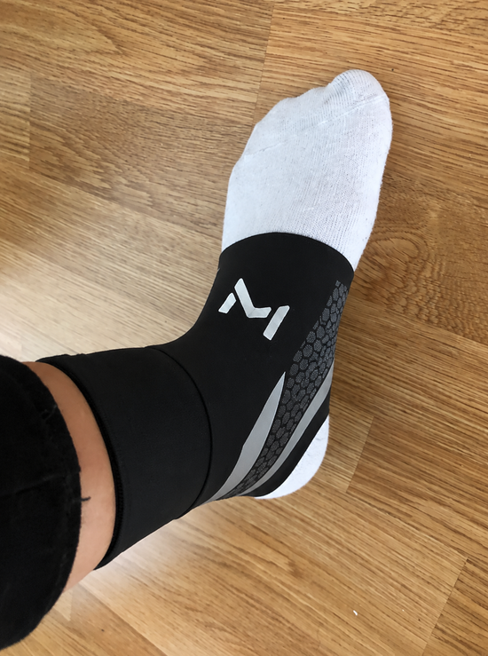 Ankle sleeve worn for daily standing support