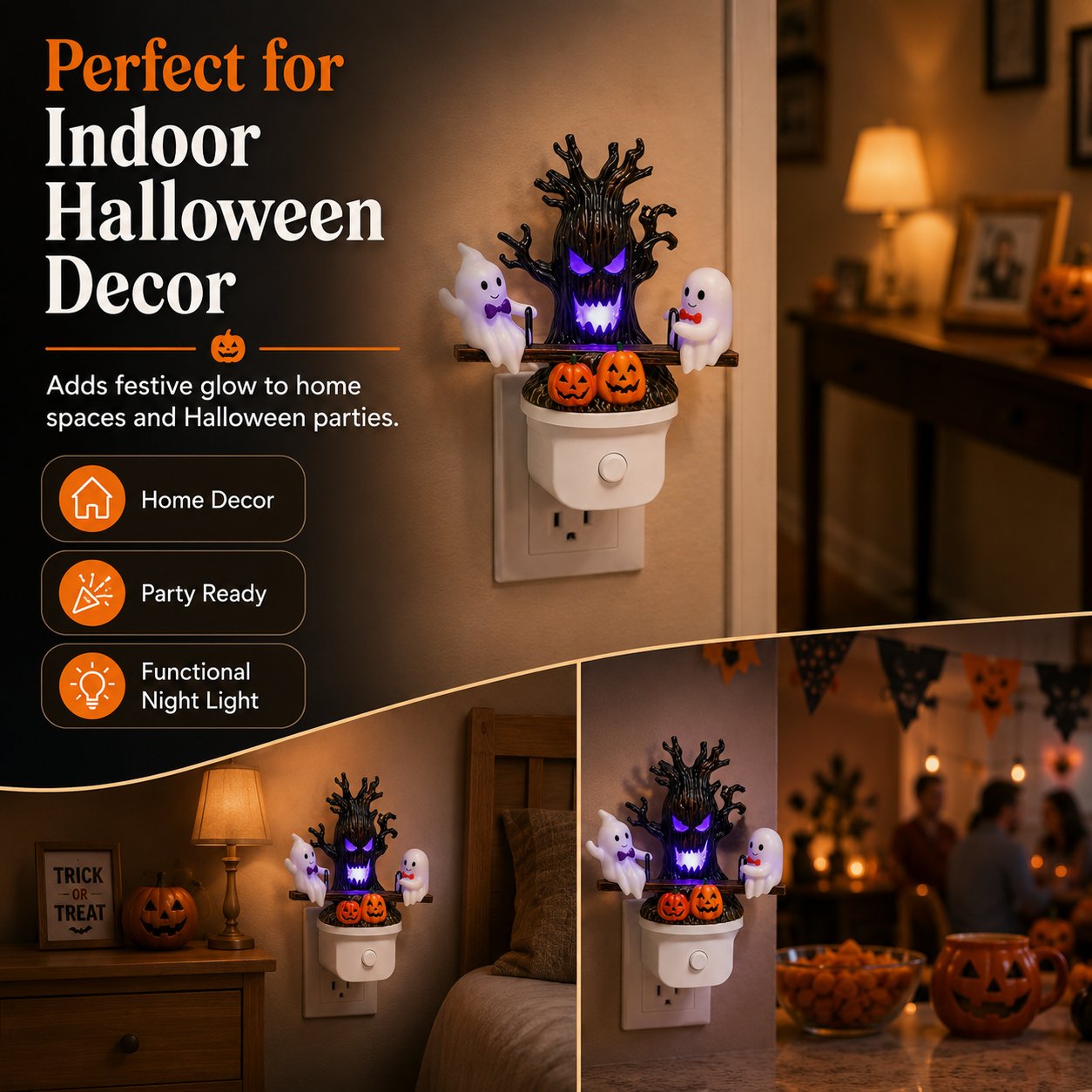 🔥Last Day 50% OFF🎃👻Animated Seesaw Ghost Plug In LED Night Light