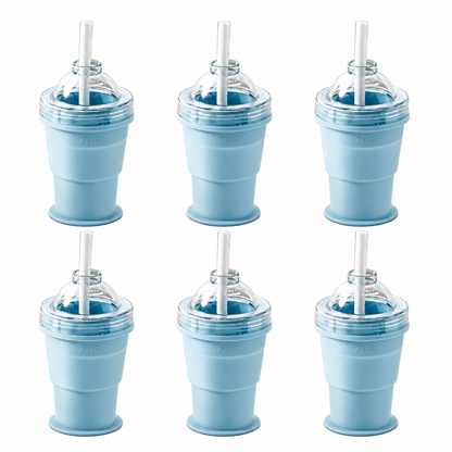 New Portable Foldable Ice Ball Cup with Built-in Straw