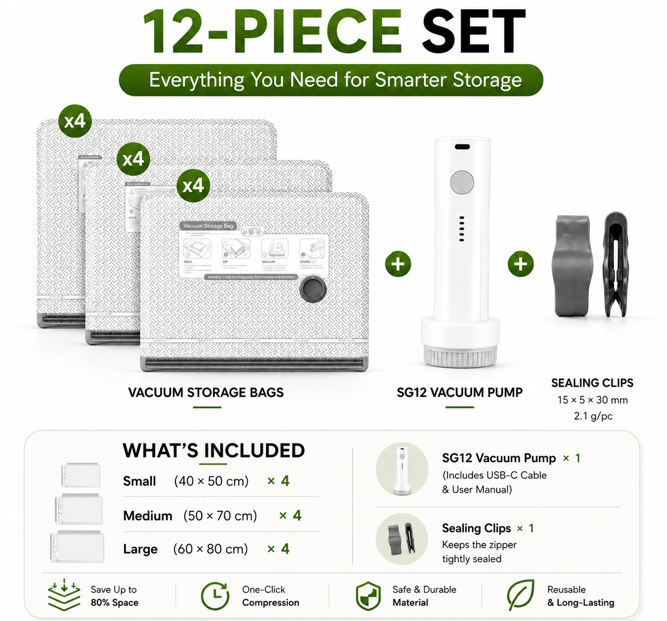 🔥 Hot Summer Sale 49% OFF🔥Vacuum Storage Bags with Cordless Pump