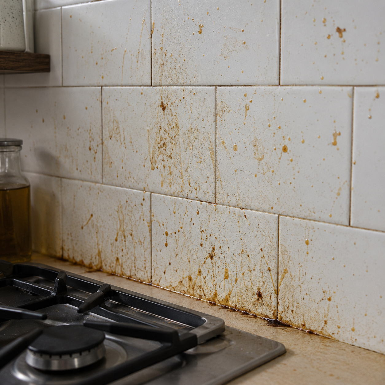 Greasy tile before