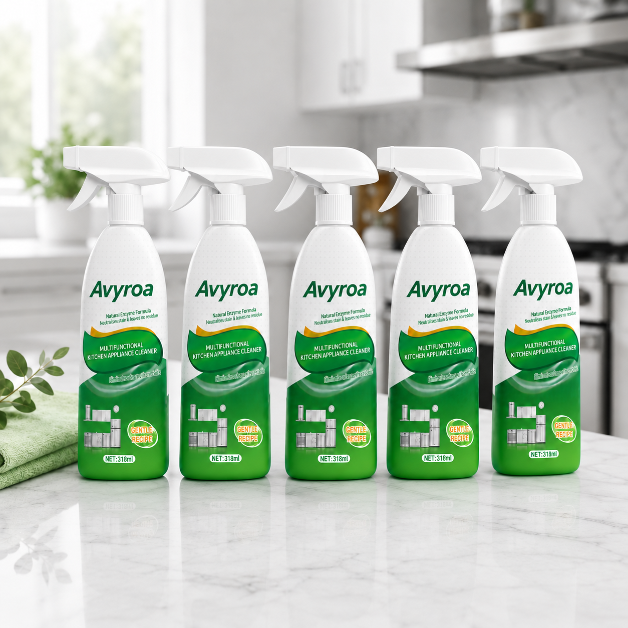 Three bottles kitchen cleaner
