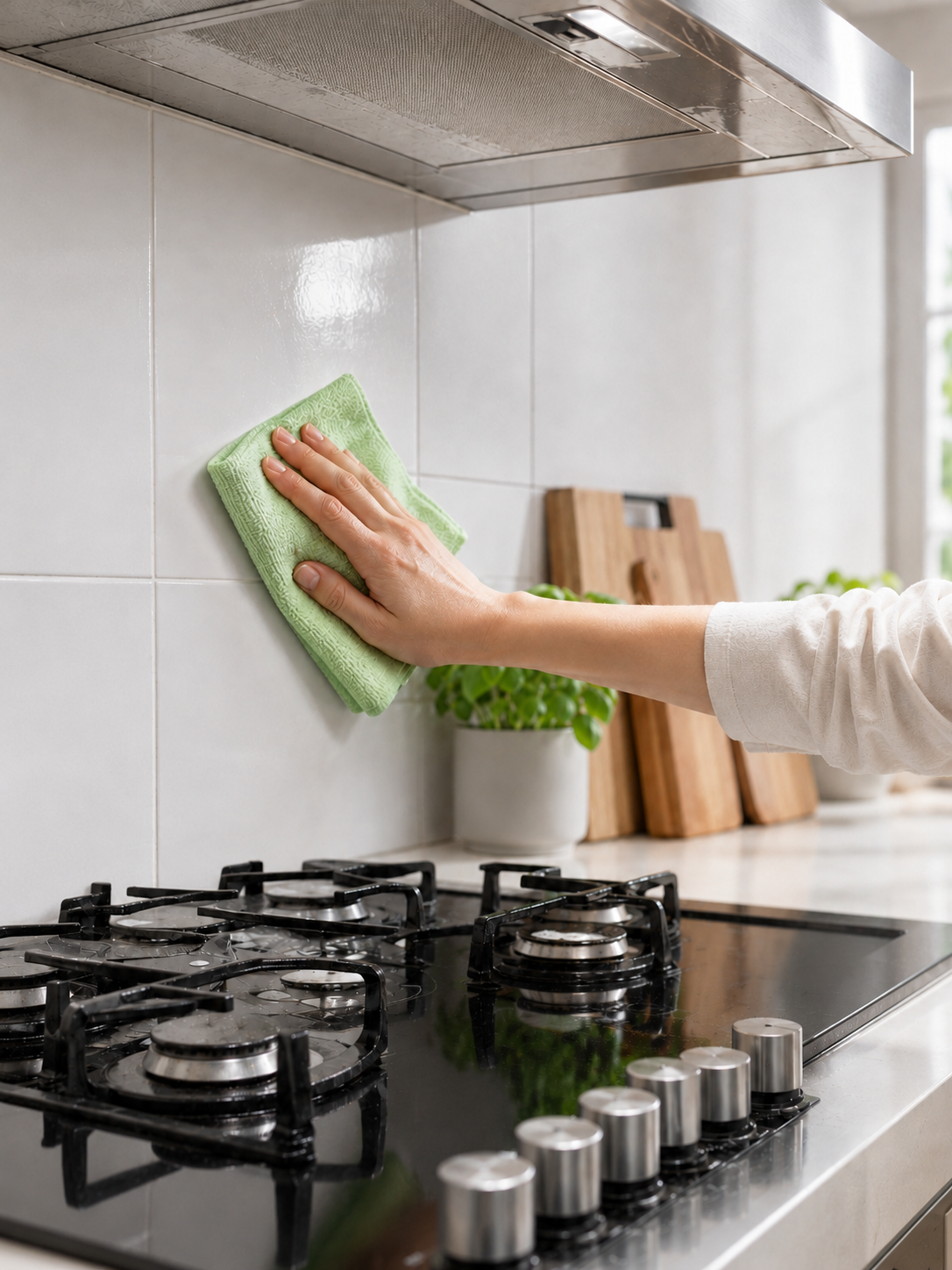Wipe kitchen grease clean
