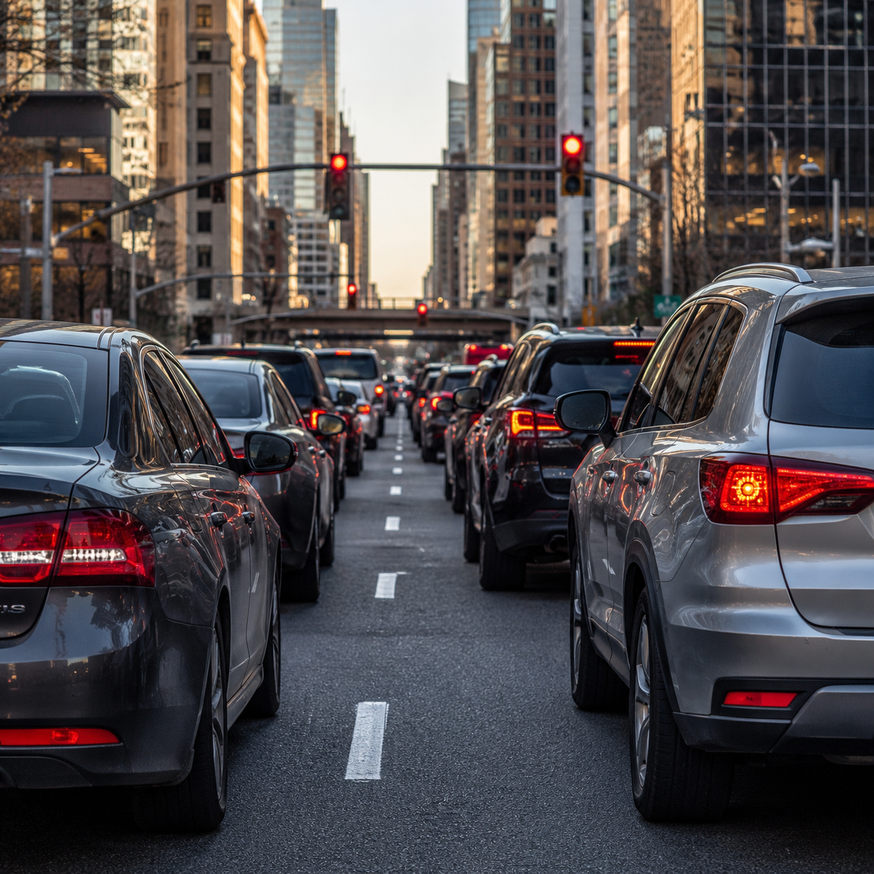 Stop and go traffic fuel waste