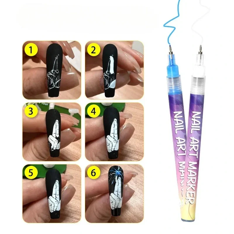 ✨Dual-Tip Nail Art Marker Pen Set