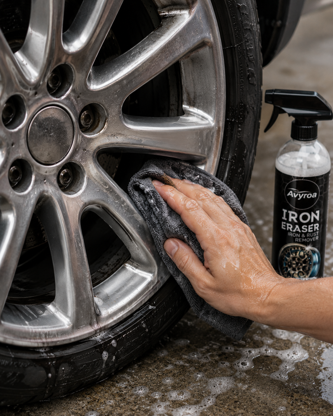 Wipe or rinse rust remover
